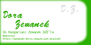 dora zemanek business card